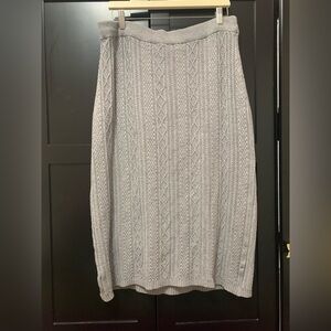 Cyrus Knit Sweater Skirt Cable Knit Large MIDI Cabincore Scandigirl